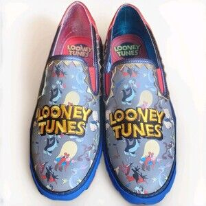 Irregular Choice x Looney Tunes Looney Friends "Grey/Black" Slip-Ons Sz 14 NIB